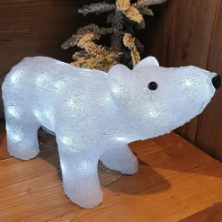 Ours lumineux solaire 40 LED (H24 cm) Titouan Blanc froid