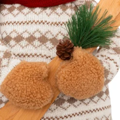 Ours peluche jambes téléscopiques (H95 cm) Petit Skieur Rouge