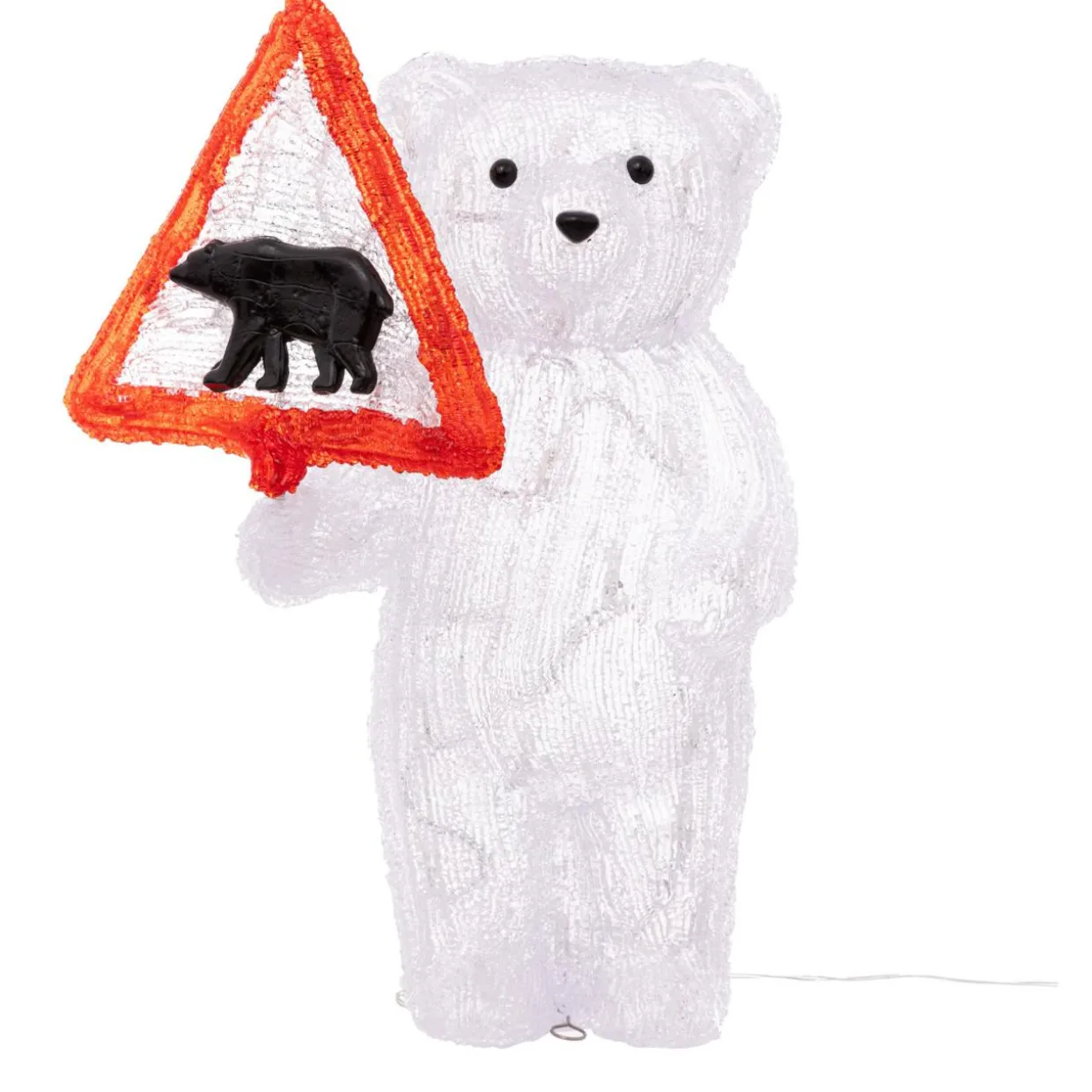 Ours polaire solaire 50 LED (H39 cm) Warning Blanc chaud