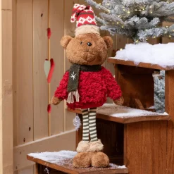 Ourson de Noël déco (H54 cm) Pippin à la montagne