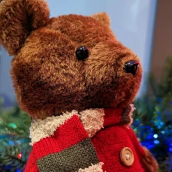 Ourson de Noël (H36 cm) Carlito et son écharpe