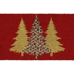Paillasson de Noël coco (45 x 75 cm) Sapin Rouge