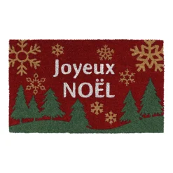 Paillasson de Noël coco (45 x 75 cm) Joyeux Noël Rouge et vert