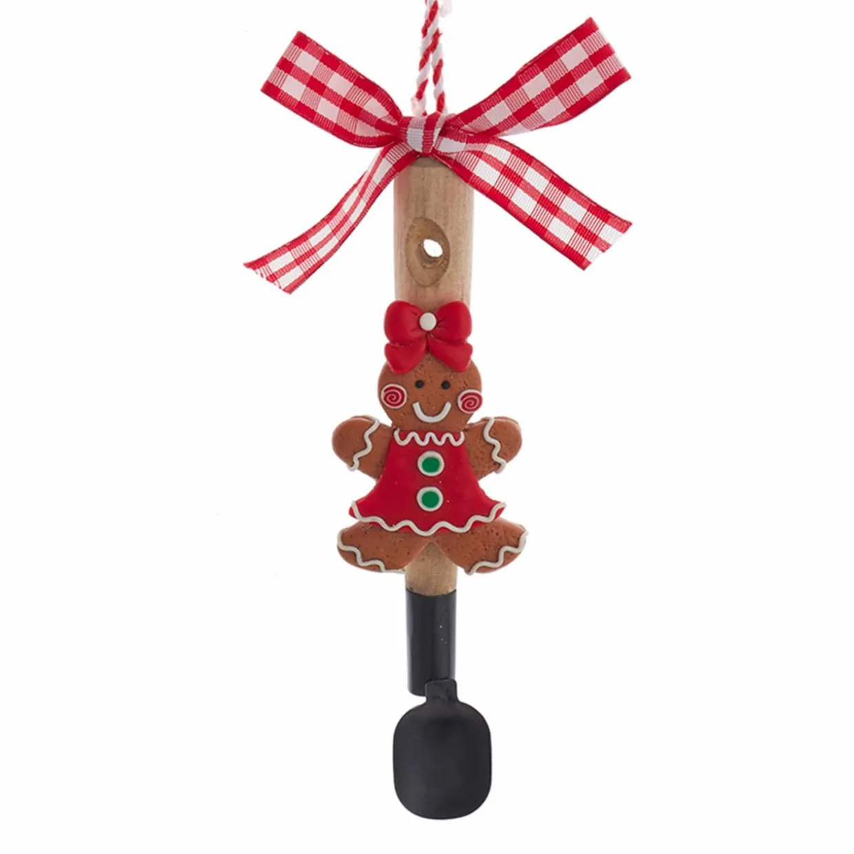 Pain d'épices à suspendre (H12 cm) Cuillère de Noël Rouge