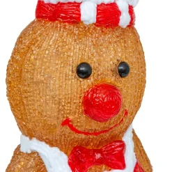 Pain d'épices lumineux solaire 25 LED (H28 cm) Petit cuistot Blanc froid