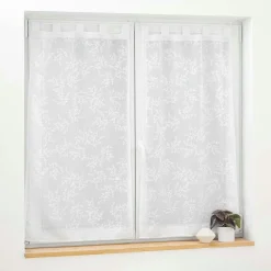 Paire de voilages à passants (60 x 160 cm) Karla Blanc