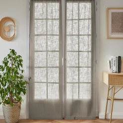 Paire de voilages passe-tringle effet lin (70 x 200 cm) Robin Taupe