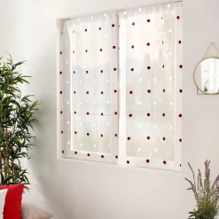 Paire de voilages passe-tringle (60 x 160 cm) Pointia Bordeaux