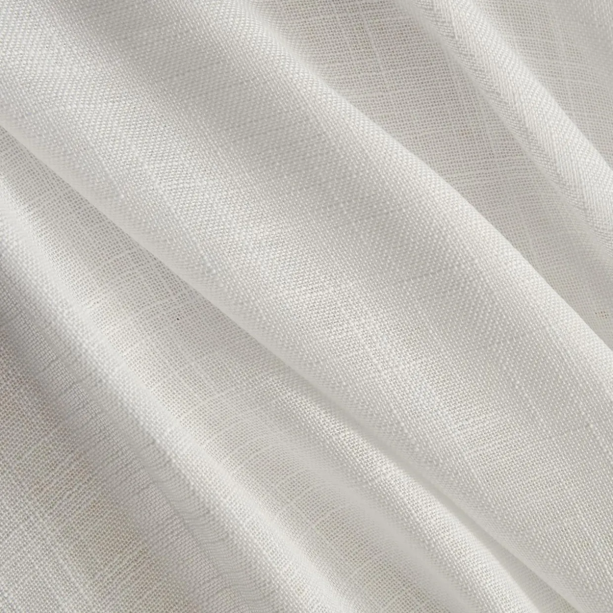 Paire de voilages passe-tringle effet lin (60 x 120 cm) Robin Blanc