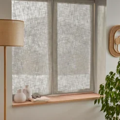 Paire de voilages passe-tringle effet lin (60 x 120 cm) Robin Taupe