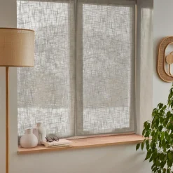 Paire de voilages passe-tringle effet lin (60 x 90 cm) Robin Taupe