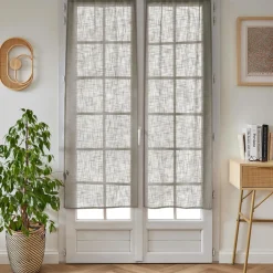 Paire de voilages passe-tringle effet lin (60 x 160 cm) Robin Taupe