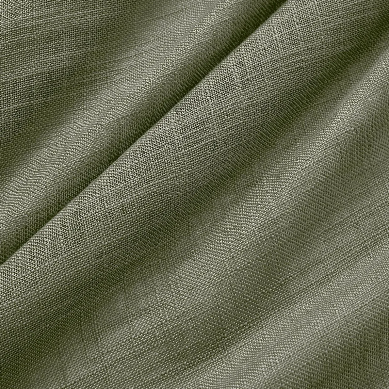 Paire de voilages passe-tringle effet lin (60 x 90 cm) Robin Vert Romarin