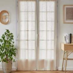 Paire de voilages passe-tringle effet lin (70 x 200 cm) Luca Beige