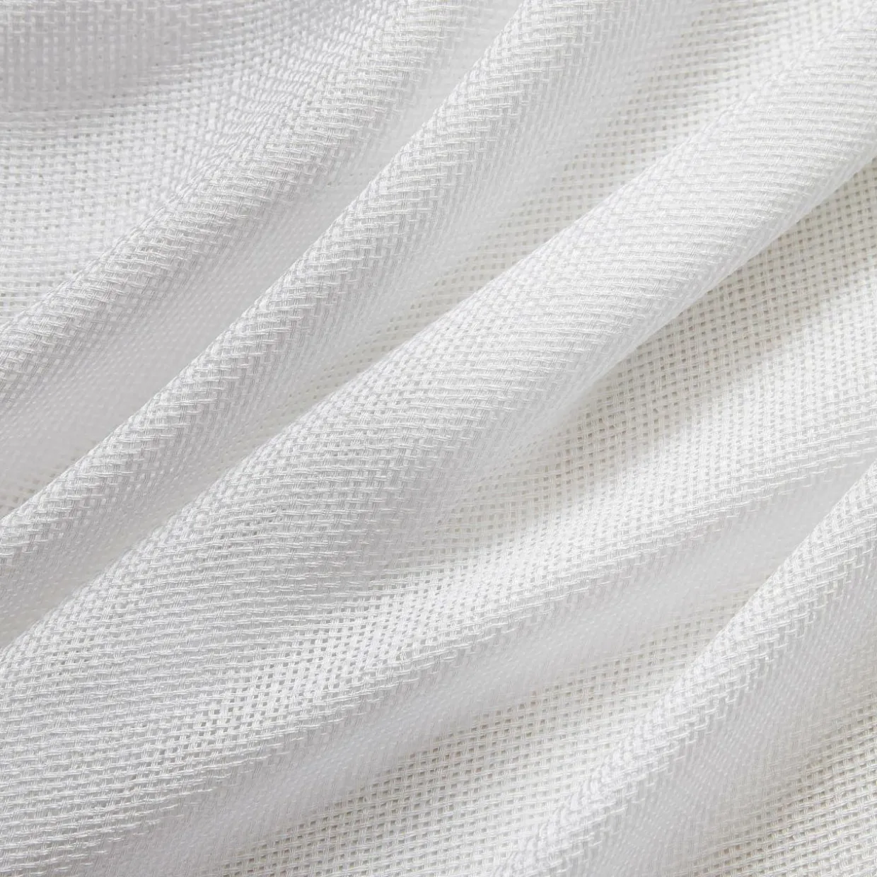 Paire de voilages passe-tringle effet lin (60 x 90 cm) Luca Blanc