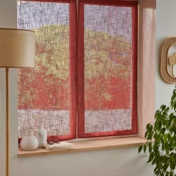 Paire de voilages passe-tringle effet lin (60 x 120 cm) Robin Terracotta