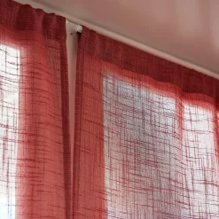 Paire de voilages passe-tringle effet lin (60 x 120 cm) Robin Terracotta