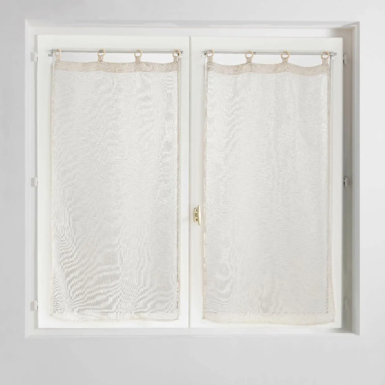 Paire de voilages tissés œillets bois (60 x 120 cm) Minalisa Beige