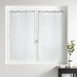 Paire de voilages tissés oeillets (60 x 120 cm) Davina Blanc
