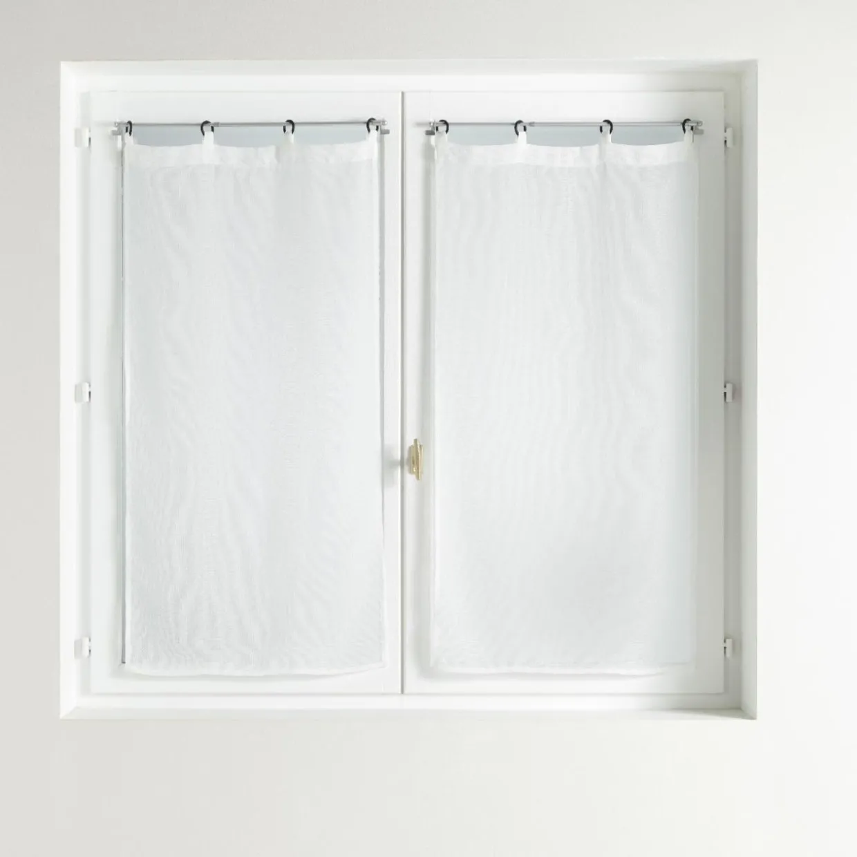 Paire de voilages tissés oeillets (60 x 120 cm) Davina Blanc