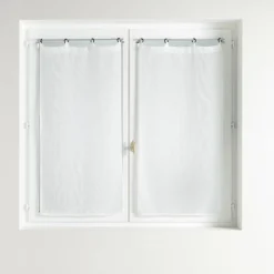 Paire de voilages tissés oeillets (60 x 160 cm) Davina Blanc