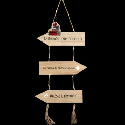 Pancarte lumineuse à piles (H65 cm) Distribution de cadeaux Blanc chaud