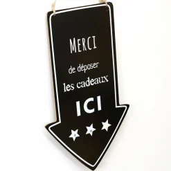 Pancarte lumineuse à piles (H40 cm) Dépôt de cadeaux Blanc chaud