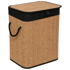 Panier à linge bambou 60 L (H50 cm) Stremy Beige