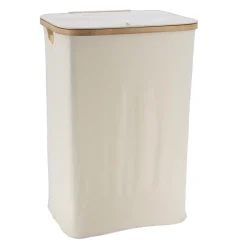 Panier à linge rectangulaire et pliable (H60 cm) Purebamboo Ecru