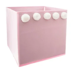 Panier de rangement enfant (29 x 29 cm) 5 Pompons Rose