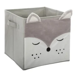 Panier de rangement enfant (29 x 29 cm) Renard Gris