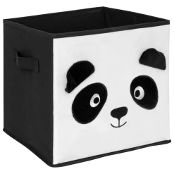 Panier de rangement enfant velours (29 x 29 cm) Panda Noir