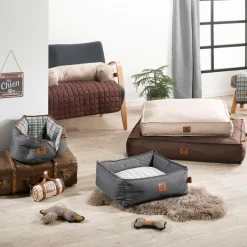 Panier rond pour chat et chien Heritage D40 cm Gris