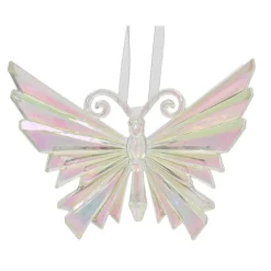 Papillon de Noël à suspendre (H11 cm) Ice transparent irisé