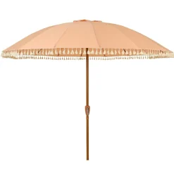 Parasol de jardin rond à franges (D2.5 m) Mexico Rose pêche