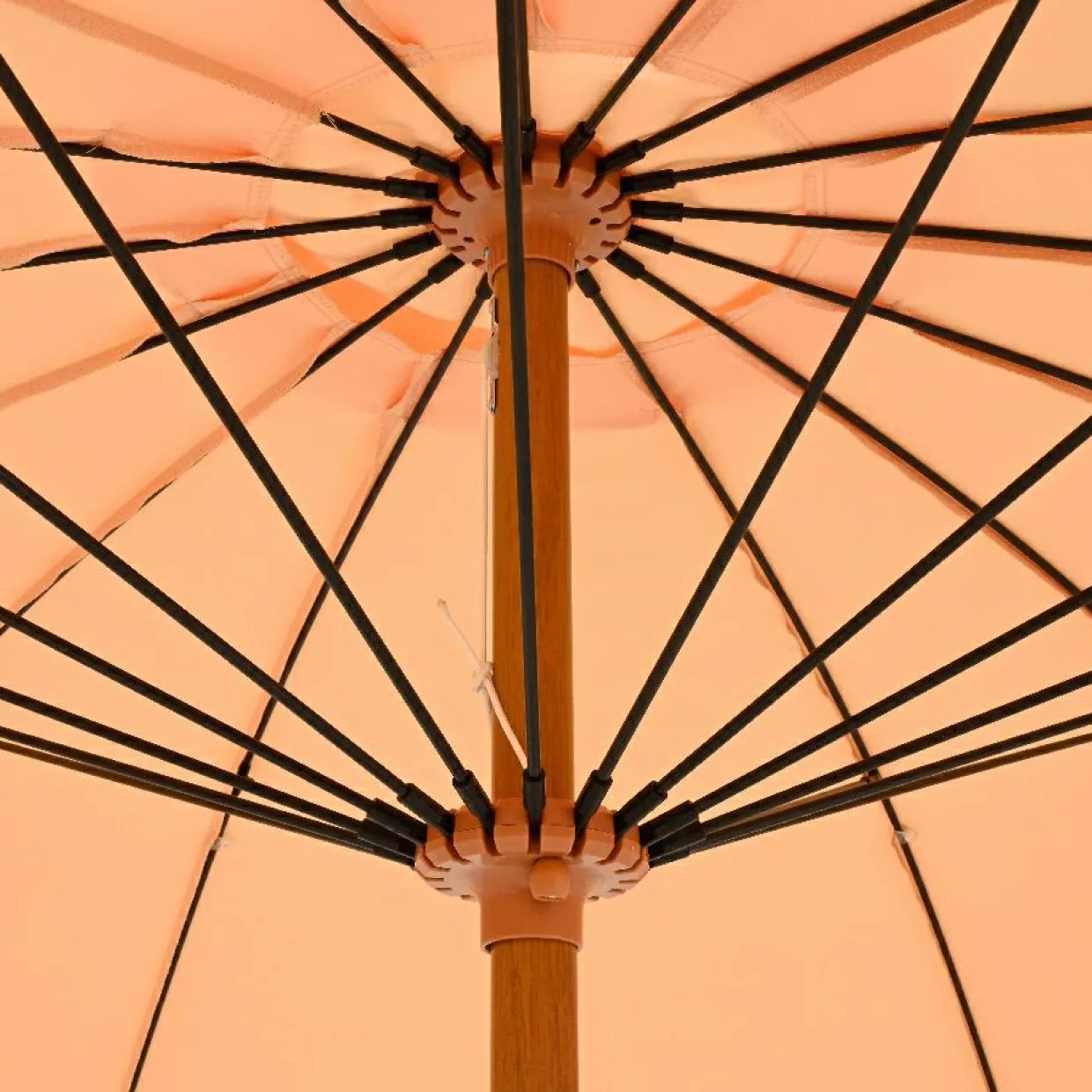 Parasol de jardin rond à franges (D2.5 m) Mexico Rose pêche