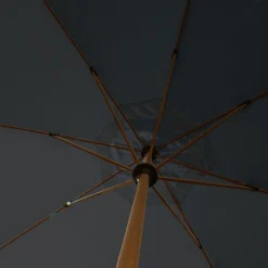 Parasol rond aluminium (D3,5 m) Yucatan effet Bois et gris anthracite