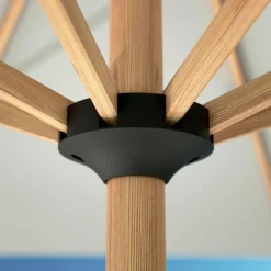 Parasol rond aluminium (D3,5 m) Yucatan effet Bois et blanc