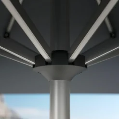 Parasol rond aluminium (D3,5 m) Yucatan Gris et gris anthracite