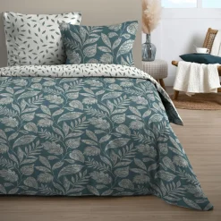 Parure de draps coton 4 pièces (140 x 190 cm) Gaëlle Bleue