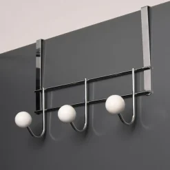 Patère à suspendre 3 crochets Chrome - Blanc