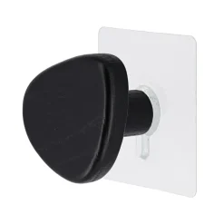 Patère murale adhésive (D6,5 cm) Galet Noir