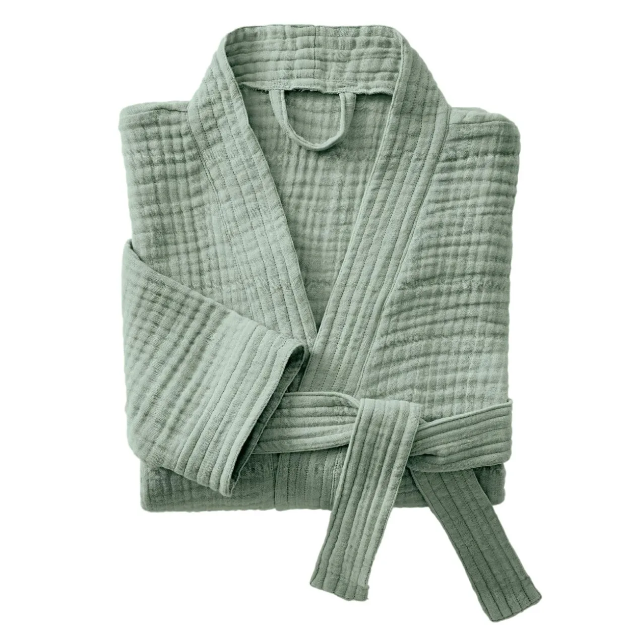 Peignoir de bain gaze de coton S/M Gaïa Vert eucalyptus