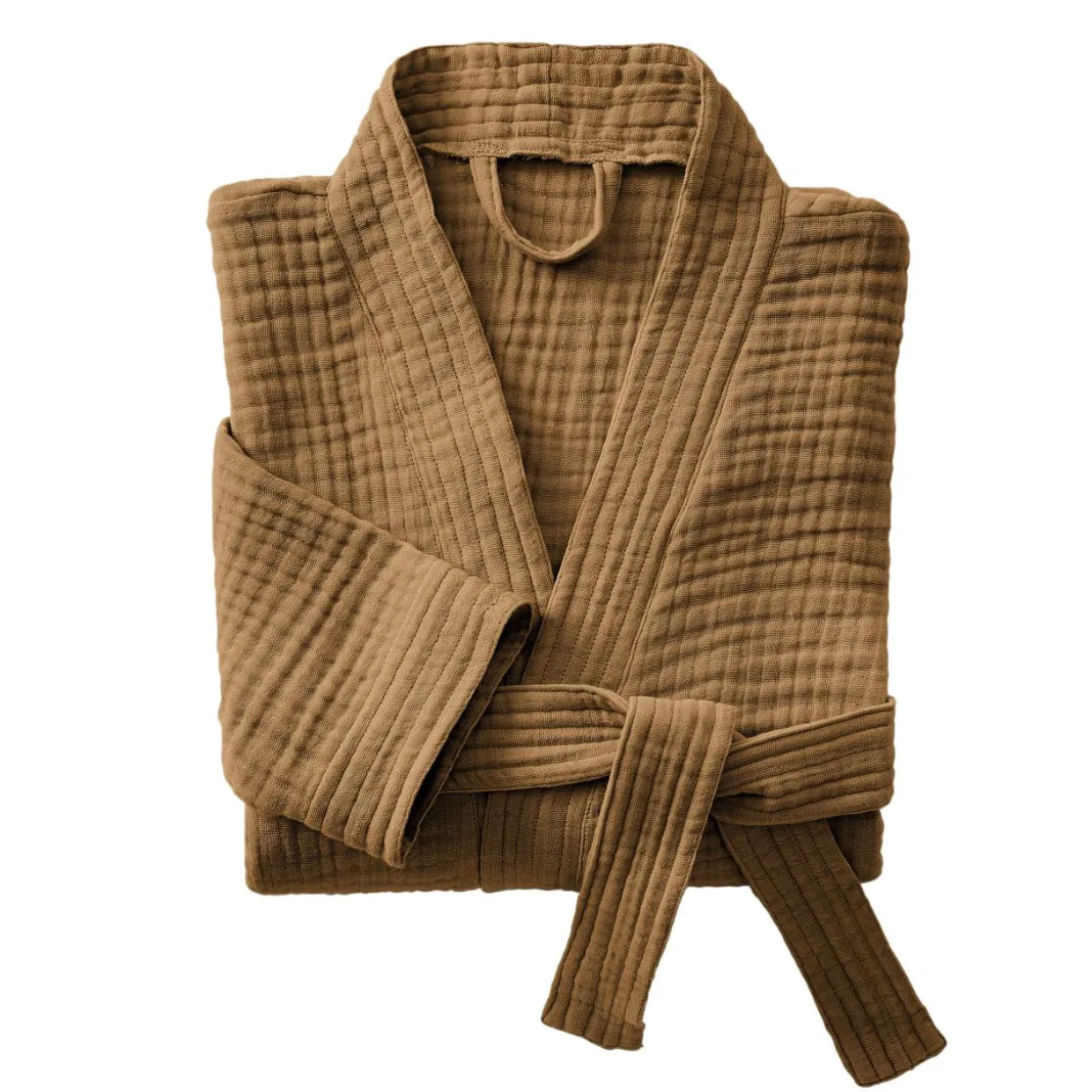 Peignoir de bain gaze de coton L/XL Gaïa Camel