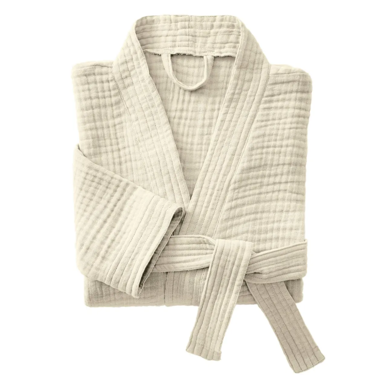 Peignoir de bain gaze de coton S/M Gaïa Beige pampa