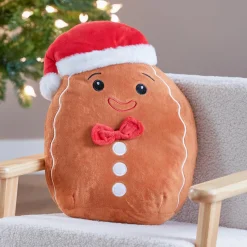 Peluche (H35 cm) Joyeux Pain d'épices Marron et rouge