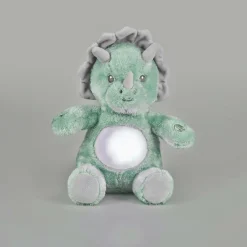 Peluche veilleuse et musicale bébé Dino Verte