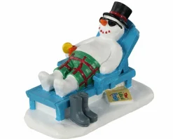 Personnage Lemax Bonhomme de neige au repos