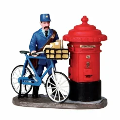 Personnage Lemax Facteur à vélo