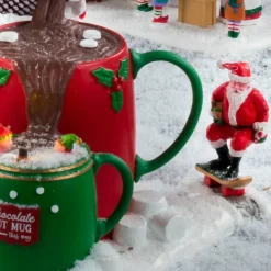 Personnage Lemax Père Noël en skate